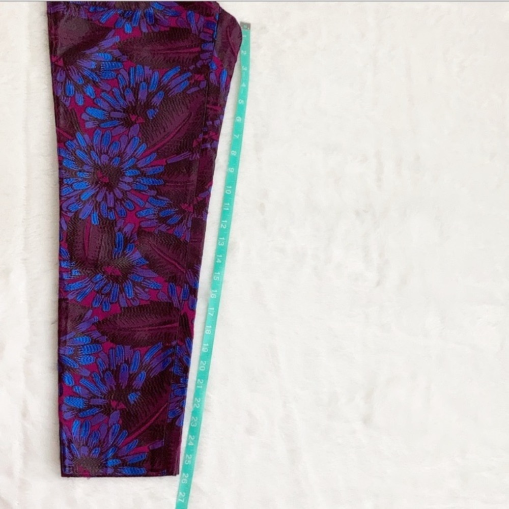 Like New J. Crew Garden Jacquard  Midnight Floral Pant, size 0 - Picture 4 of 7